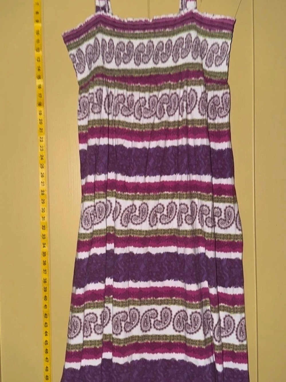 Faded Glory Paisley Maxi Dress in Purple & White Size XL